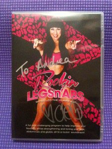 Rockin Legs'n'Abs DVD autographed by Cleo The Hurricane to Andrea James Lui