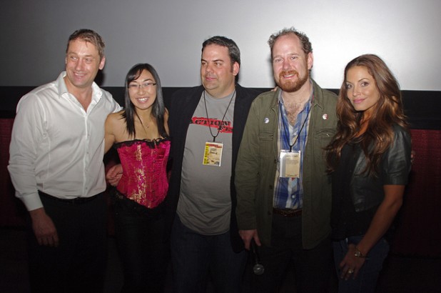 Bail Enforcers Premiere at ActionFest 2011 with Frank J. Zupancic (Ridley), me (Ruby), Patrick McBrearty (Director, Colin Geddes (ActionFest Festival Director), and Trish Stratus (Jules)
