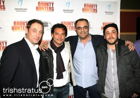 Frank J Zupancic (Ridley), (Mario), Joe Rafla (Hal), and Rodrigo Fernandez-Stoll (Peter) on the red carpet for Bounty Hunters